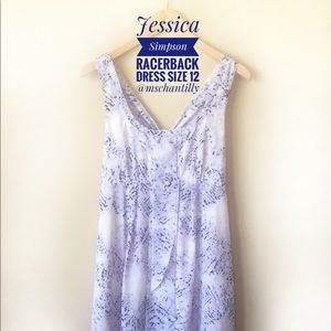 Jessica Simpson Racerback Blue White Dress Size 12
